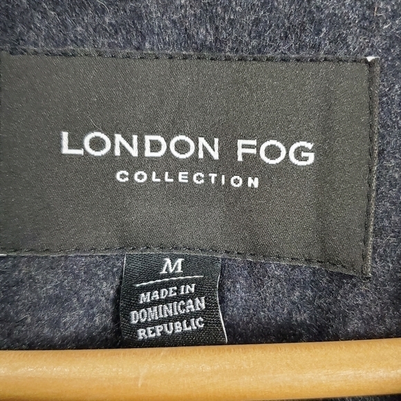 London Fog Collection Charcoal Gray Button Up Wool Pea Coat Jacket Size Medium - Picture 6 of 12